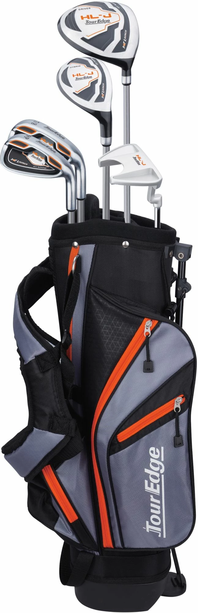 Tour Edge Junior Hot Launch HL-J Complete Set – (Height 46" – 52") For Boys' Black/grey